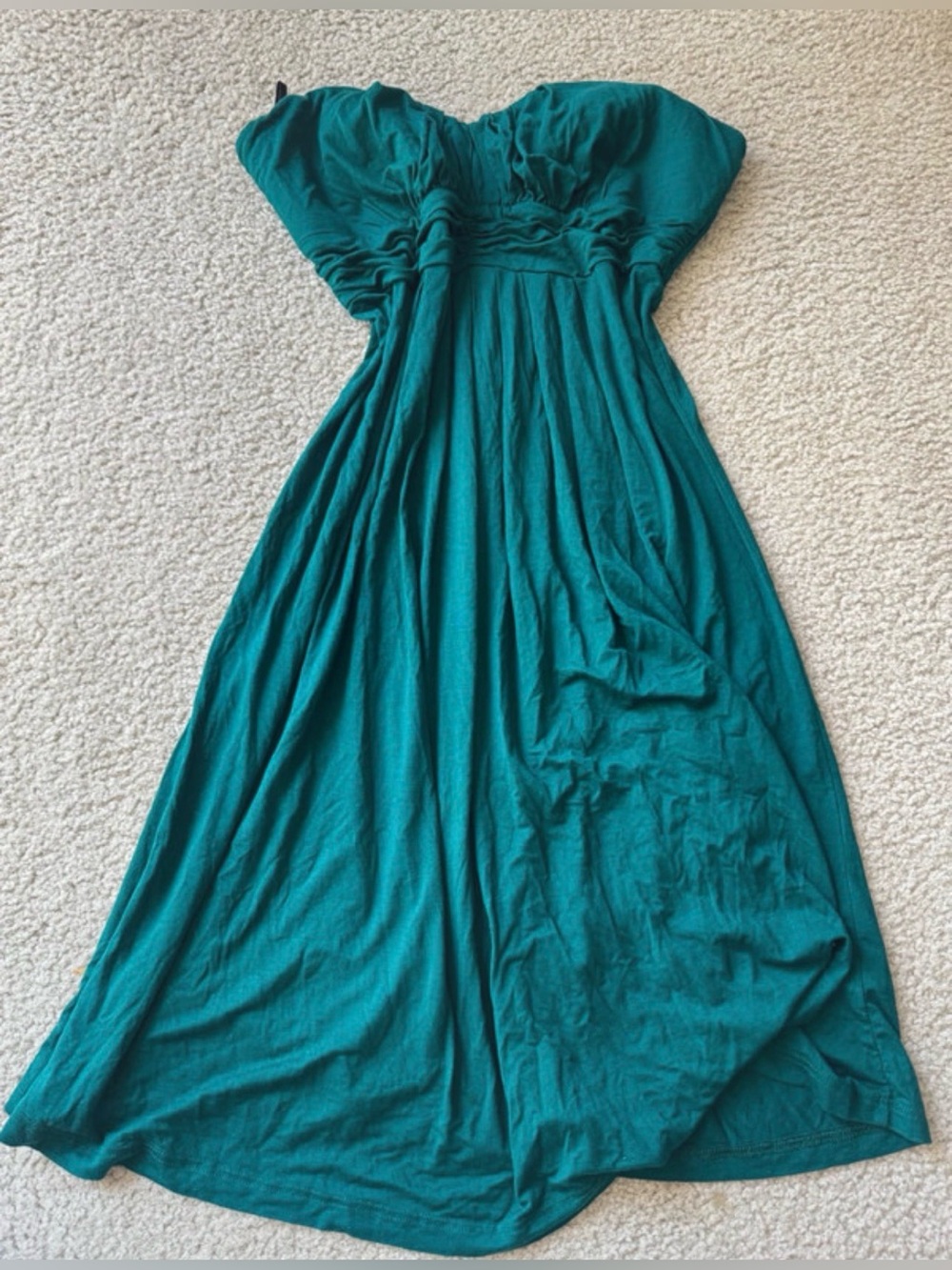 Lush Strapless Teal Green Maxi Dress tube fit flare strapless y2k
